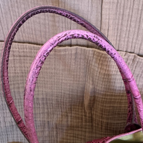Brahmin Mini Tote Crocodile-Embossed Purple Tote - Picture 5 of 8